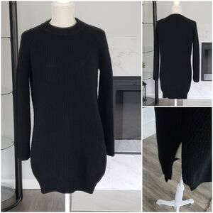 Zara Knit Wool Alpaca Blend Long Length Sweater Black